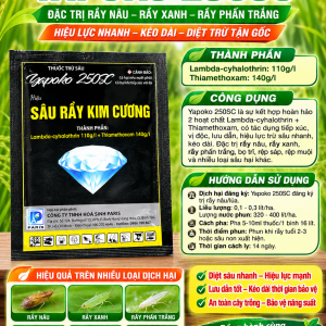 YAPOKO 250SC HIỆU SÂU RẦY KIM CƯƠNG
