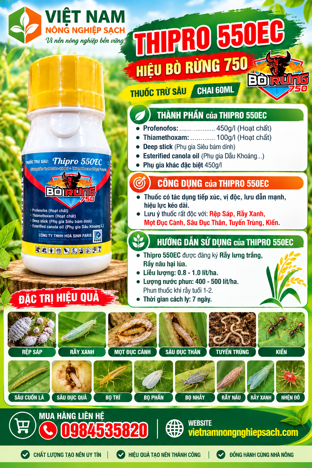 THIPRO 550EC HIỆU BÒ RỪNG 750